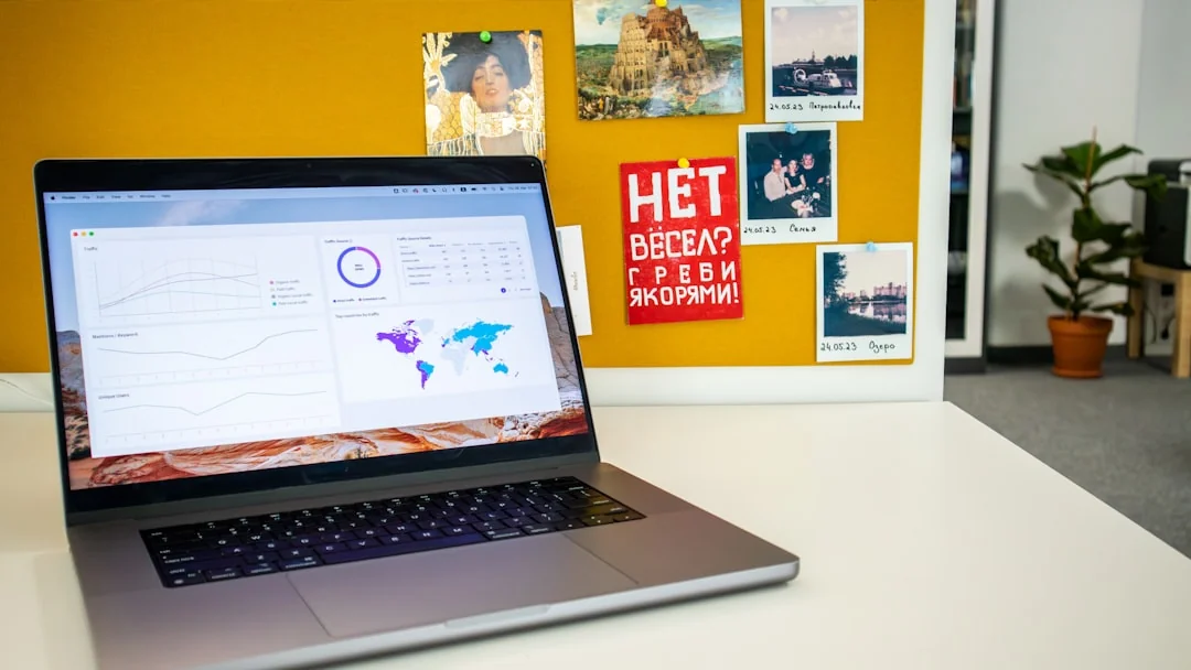 Flat lay of employer branding materials on an office table, showcasing marketing and design.